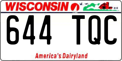 WI license plate 644TQC