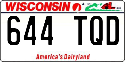 WI license plate 644TQD