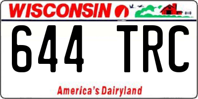 WI license plate 644TRC
