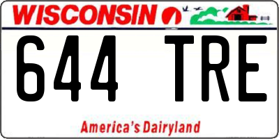 WI license plate 644TRE