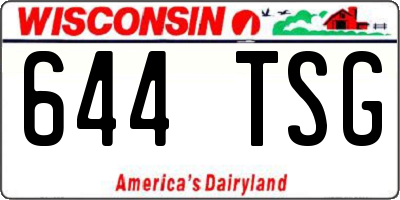 WI license plate 644TSG