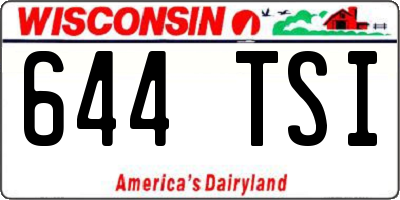 WI license plate 644TSI