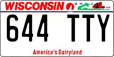 WI license plate 644TTY