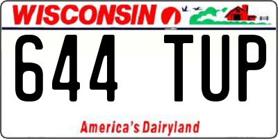 WI license plate 644TUP