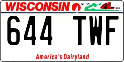 WI license plate 644TWF