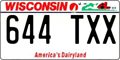 WI license plate 644TXX