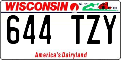 WI license plate 644TZY