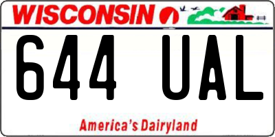 WI license plate 644UAL