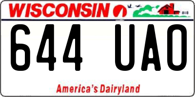 WI license plate 644UAO