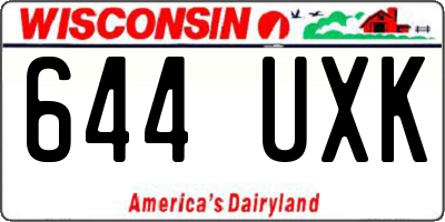 WI license plate 644UXK