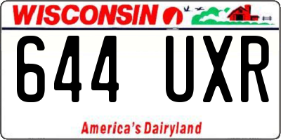 WI license plate 644UXR