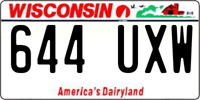 WI license plate 644UXW