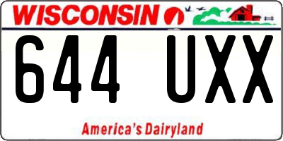 WI license plate 644UXX