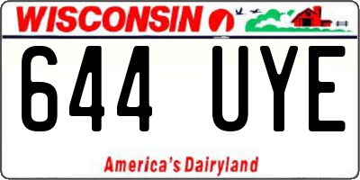 WI license plate 644UYE