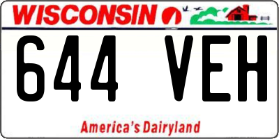 WI license plate 644VEH