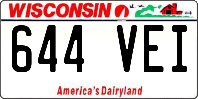 WI license plate 644VEI