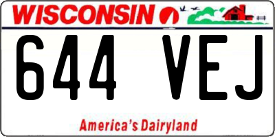 WI license plate 644VEJ
