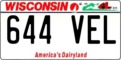 WI license plate 644VEL