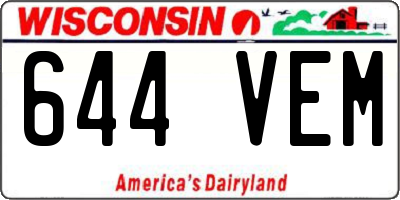 WI license plate 644VEM