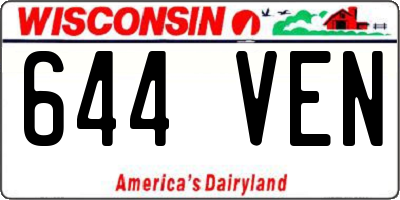 WI license plate 644VEN