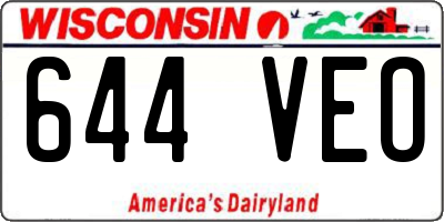 WI license plate 644VEO