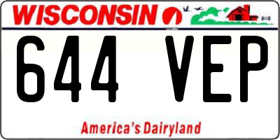 WI license plate 644VEP
