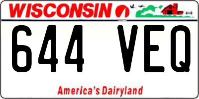 WI license plate 644VEQ
