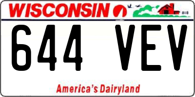 WI license plate 644VEV