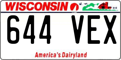 WI license plate 644VEX