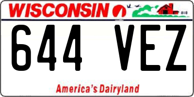 WI license plate 644VEZ