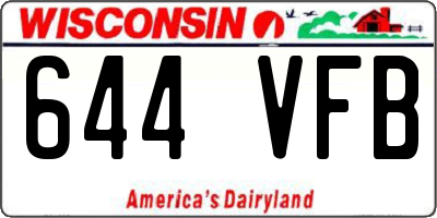 WI license plate 644VFB