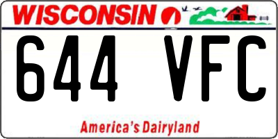 WI license plate 644VFC