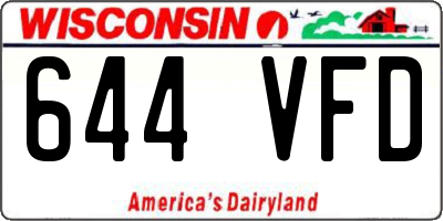 WI license plate 644VFD