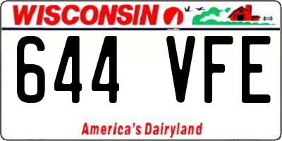 WI license plate 644VFE