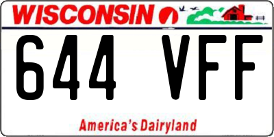WI license plate 644VFF