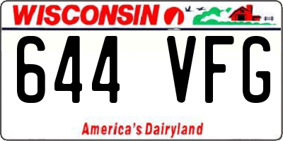 WI license plate 644VFG