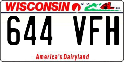 WI license plate 644VFH