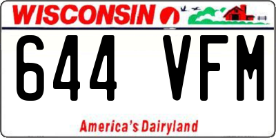 WI license plate 644VFM
