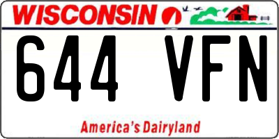 WI license plate 644VFN