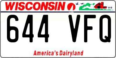 WI license plate 644VFQ