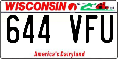 WI license plate 644VFU