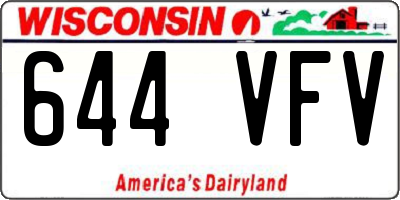 WI license plate 644VFV