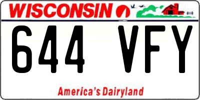 WI license plate 644VFY