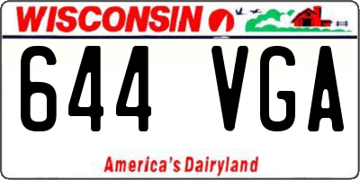 WI license plate 644VGA