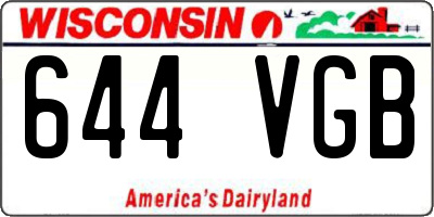 WI license plate 644VGB