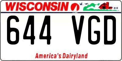 WI license plate 644VGD