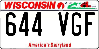 WI license plate 644VGF