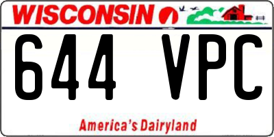 WI license plate 644VPC