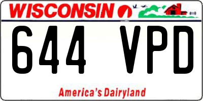 WI license plate 644VPD