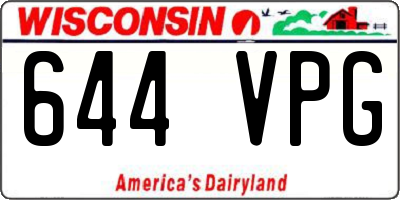 WI license plate 644VPG